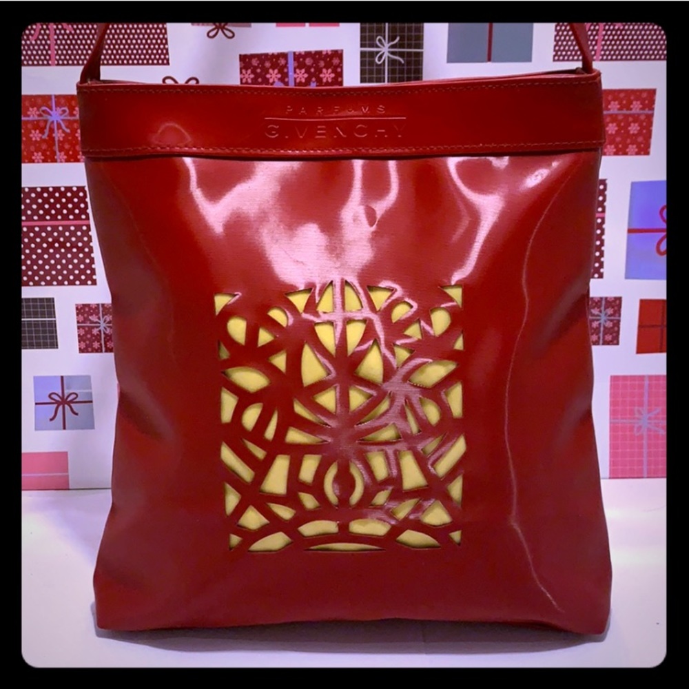 Like New GIVENCHY Parfums Red Perforated Tote Bag